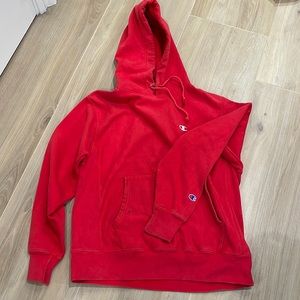 Vintage reverse weave red champion hoodie